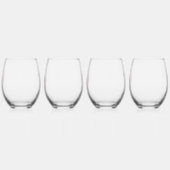 セカスタマイズット、ピンクのフローラモノグラムのレタリング ステムなしワイングラス (左)