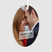 セカスタムーブザデート婚約フォトホリデー オーナメント (正面)