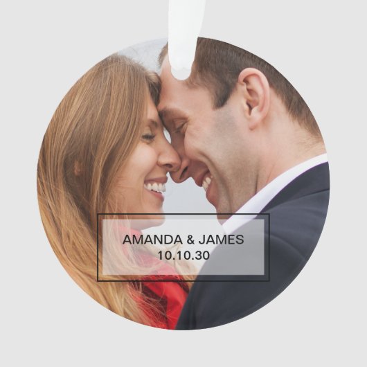 セカスタムーブザデート婚約フォトホリデー オーナメント (正面)