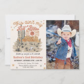 セカンドウエスタンカウボーイ誕生日写真 招待状 (正面)