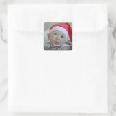 セカンドクリスカスタムマス家族フォト文字テンプレート スクエアシール (バッグ)