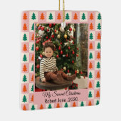 セカンドクリスカスタムマス家族フォト文字テンプレート セラミックオーナメント (右)