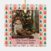 セカンドクリスカスタムマス家族フォト文字テンプレート セラミックオーナメント (裏面)