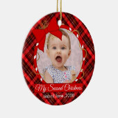 セカンドクリスカスタムマス家族フォト文字テンプレート セラミックオーナメント (右)