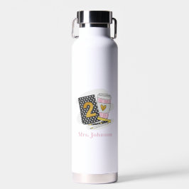 セカンドグレード先生ブラック名門私立校風のノートブックコーヒー ウォーターボトル