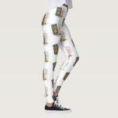 セカンドグレード先生ブラック名門私立校風のノートブックコーヒー レギンス (右)