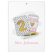 セカンドグレード先生ホワイトノート名門私立校風のノートコーヒー クリップボード (裏面)