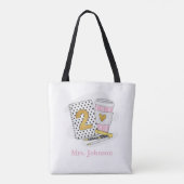 セカンドグレード先生ホワイトノート名門私立校風のノートコーヒー トートバッグ (裏面)