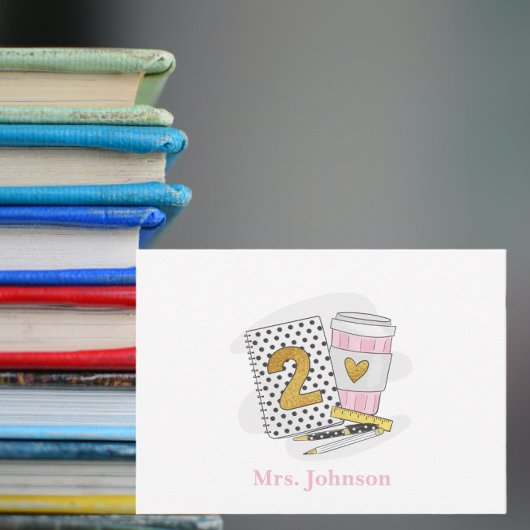 セカンドグレード先生ホワイトノート名門私立校風のノートコーヒー ノートカード