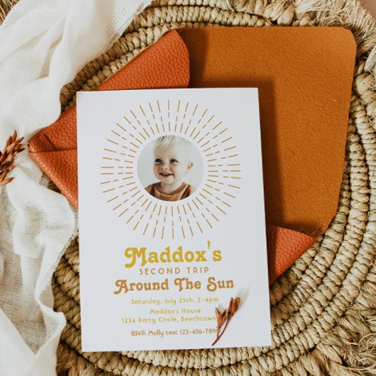 セカンドトリップザのまわりにサン招待状 | Boho 招待状