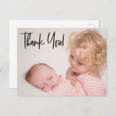 セカンドベビーガール感謝していフォトスクリプト誕生 案内ポストカード (正面/裏面)