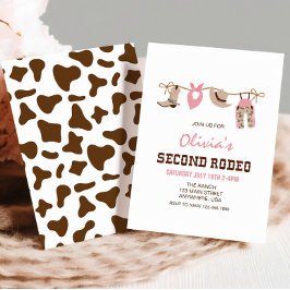 セカンドロデオウェスタン女性のカーボーイセカンドバースデー 招待状