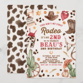 セカンドロデオカウボーイワイルドウェスト誕生日パーティー 招待状 (正面/裏面)