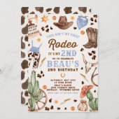 セカンドロデオカウボーイワイルドウェスト誕生日パーティー 招待状 (正面/裏面)