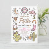 セカンドロデオディスコカウガールレトロ2歳誕生日 招待状 (スタンド正面)