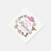 セカンドロデオピンクウェスタンカウボーイ2nd誕生日 スタンダードカクテルナプキン (角)