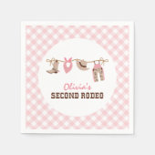セカンドロデオピンクウェスタンカウボーイ2nd誕生日 スタンダードカクテルナプキン (正面)