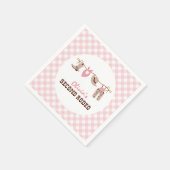 セカンドロデオピンクウェスタンカウボーイ2nd誕生日 スタンダードカクテルナプキン (角)