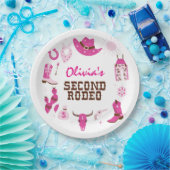 セカンドロデオピンクウェスタンカウボーイ2nd誕生日 ペーパープレート (パーティー)