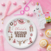 セカンドロデオピンクウェスタンカウボーイ2nd誕生日 ペーパープレート (パーティー)