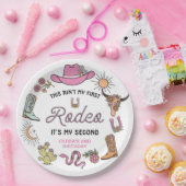 セカンドロデオピンクウェスタンカウボーイ2nd誕生日 ペーパープレート (パーティー)