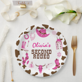 セカンドロデオピンクウェスタンカウボーイ2nd誕生日 ペーパープレート
