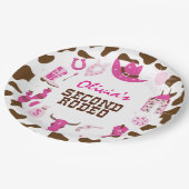 セカンドロデオピンクウェスタンカウボーイ2nd誕生日 ペーパープレート (アングル)