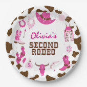 セカンドロデオピンクウェスタンカウボーイ2nd誕生日 ペーパープレート (正面)