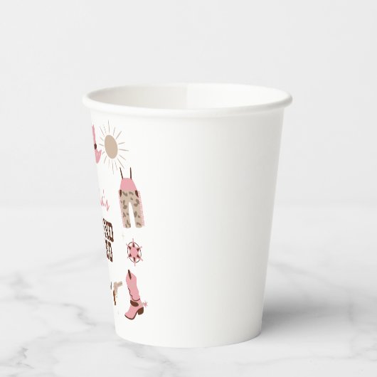 セカンドロデオピンクウェスタンカウボーイ2nd誕生日 紙コップ (左)