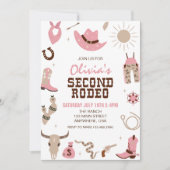 セカンドロデオピンク西部2歳の誕生日 招待状 (正面)