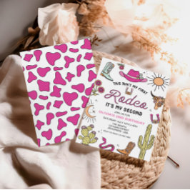 セカンドロデオピンク西部2歳の誕生日 招待状