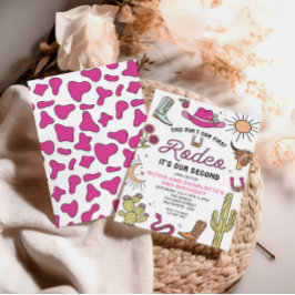 セカンドロデオピンク西部2歳の誕生日 招待状