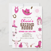 セカンドロデオホットピンクウェスタン2nd誕生日 招待状 (正面)