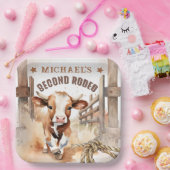 セカンドロデオワイルドウェストブルカウボーイ2nd誕生日 ペーパープレート (パーティー)