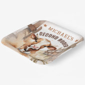 セカンドロデオワイルドウェストブルカウボーイ2nd誕生日 ペーパープレート (傾斜あり)