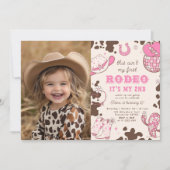 セカンドロデオ女性のカーボーイウェスタン誕生日パーティーの写真 招待状 (正面)