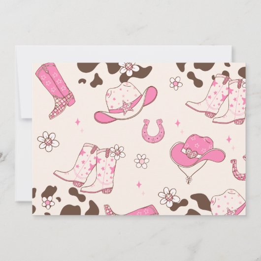 セカンドロデオ女性のカーボーイウェスタン誕生日パーティーの写真 招待状 (裏面)