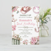 セカンドロデオ女性のカーボーイワイルドウエストバースデーパーティー 招待状 (スタンド正面)