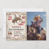 セカンドロデオ西カウボーイ第2バースデーフォト 招待状 (正面)