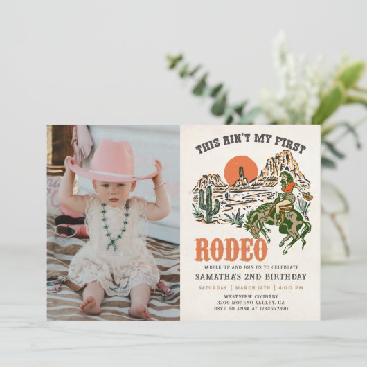 セカンドロデオ西カウボーイ第2バースデーフォト 招待状 (スタンド正面)