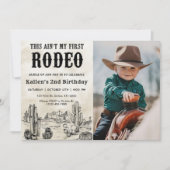 セカンドロデオ西カウボーイ第2バースデーフォト 招待状 (正面)