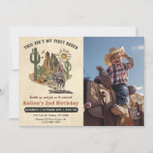 セカンドロデオ西カウボーイ第2バースデーフォト 招待状 (正面)