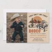 セカンドロデオ西カウボーイ第2バースデーフォト 招待状 (正面)