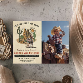セカンドロデオ西カウボーイ第2バースデーフォト 招待状