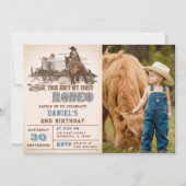 セカンドロデオ西カウボーイ第2バースデーフォト 招待状 (正面)