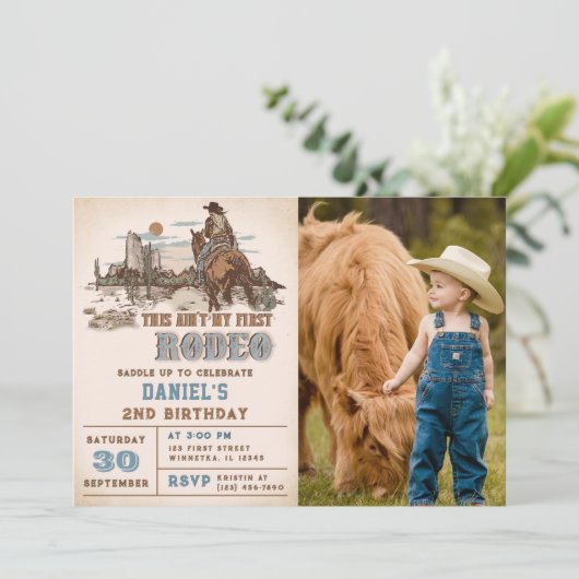 セカンドロデオ西カウボーイ第2バースデーフォト 招待状 (スタンド正面)
