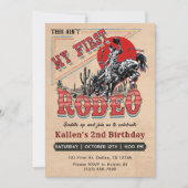 セカンドロデオ西カウボーイ2nd誕生日 招待状 (正面)