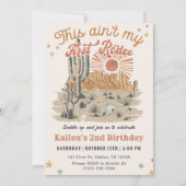 セカンドロデオ ウェスタンカウボーイ 2歳の誕生日 招待状 (正面)