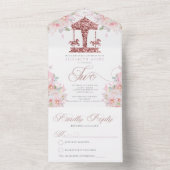 セカンド バースデー カルーセル フラワー グリッター オールインワン招待状 (内側)