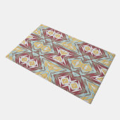 セガユニークルスグリーンブルーレッドイエロートライバルドア ドアマット (アングル)